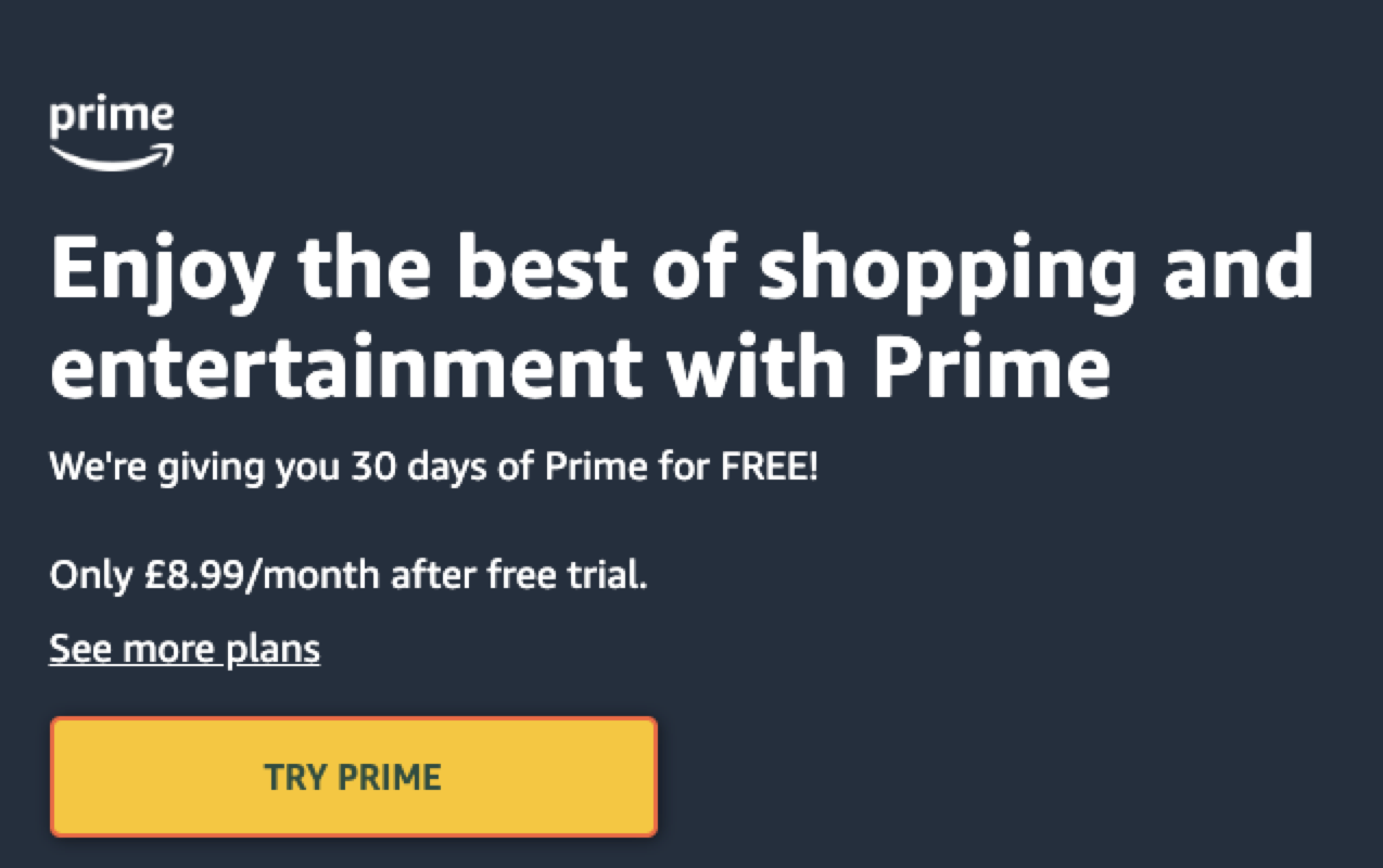 Amazon Prime free trial